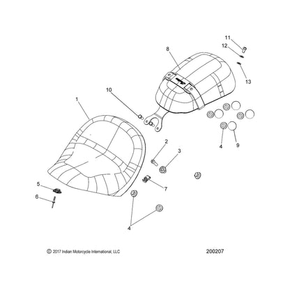 Indian Motorcycle Driver Seat Assembly, Tan, India, Genuine OEM Part 2687307-05, Qty 1