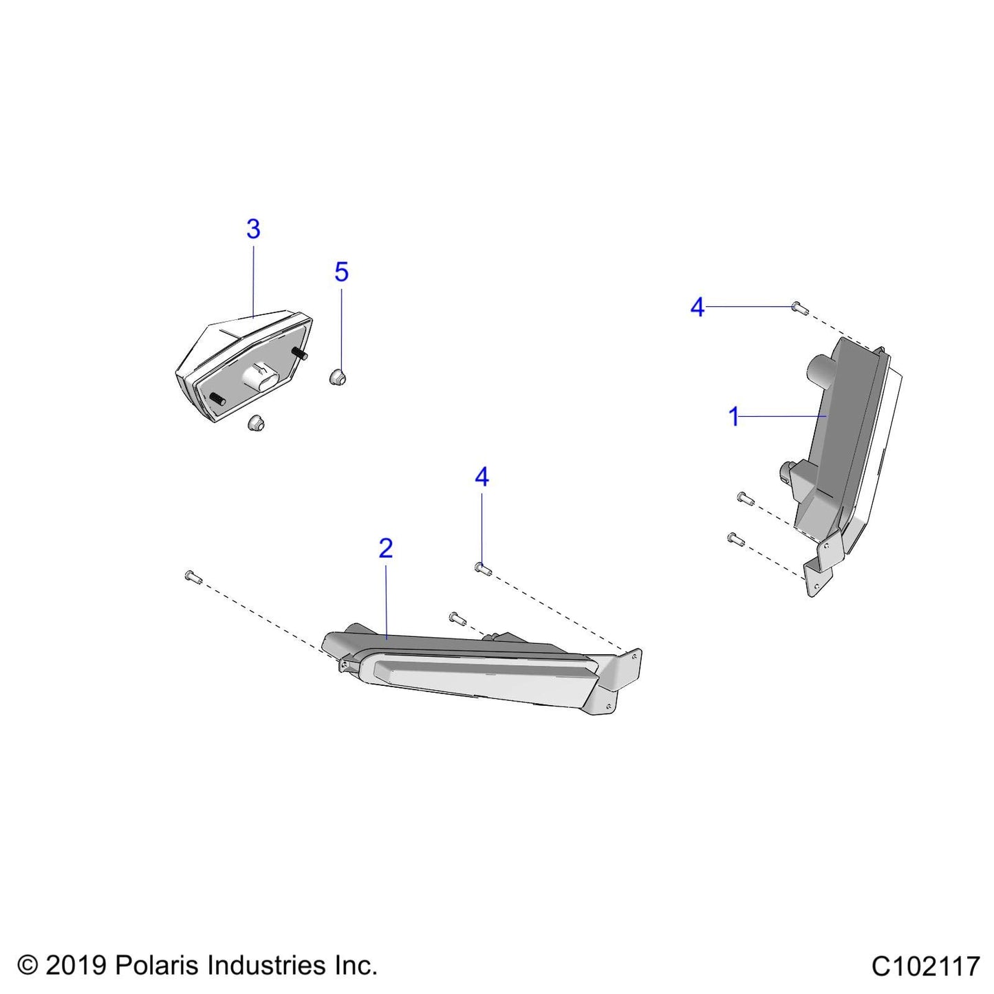 Polaris ATV Headlight Assembly, Right, Genuine OEM Part 2414972, Qty 1