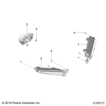 Polaris ATV Headlight Assembly, Right, Genuine OEM Part 2414972, Qty 1