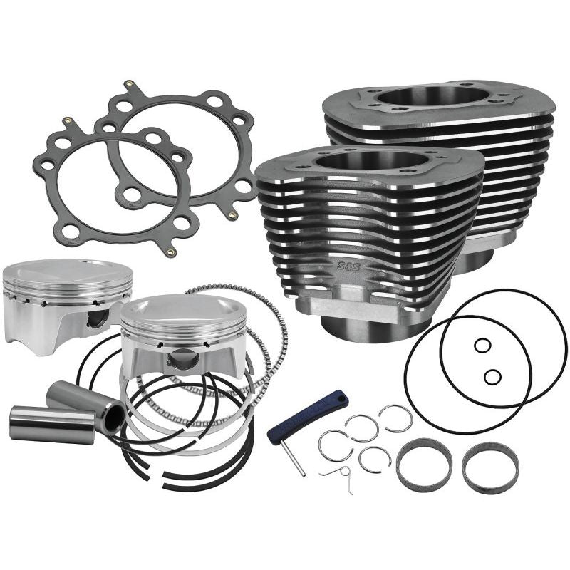 S&S Cycle 07-17 BT Models 110in Sidewinder Big Bore Kit - Wrinkle Black