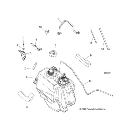 Polaris ATV Fuel Line Assembly, Hard, 450 HO, Genuine OEM Part 2521668, Qty 1