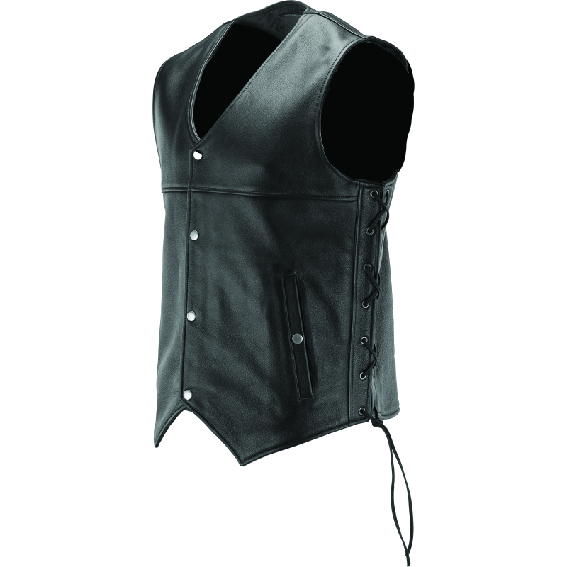 Kuryakyn Leather By River Road Old Skool Leather Vest Black - Large