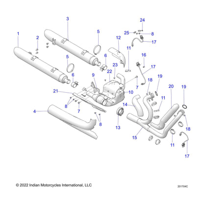 Indian Motorcycle MUFFLER,STAGE 0,LH,CHROME, Genuine OEM Part 1263259-156, Qty 1