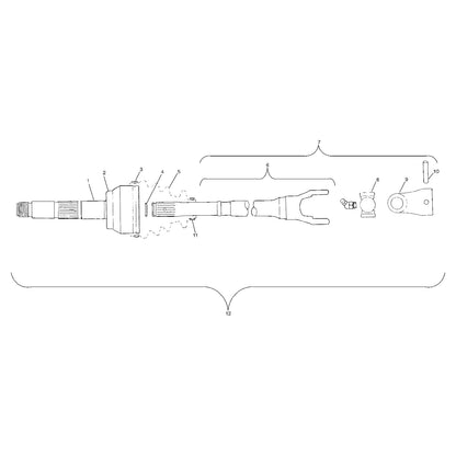 Polaris ATV Drive Shaft with Sleeve Kit, Genuine OEM Part 2200960, Qty 1