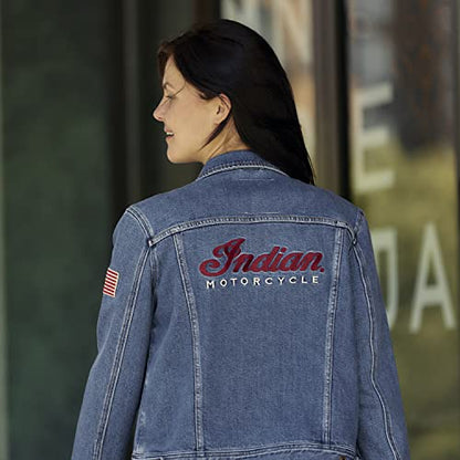 Indian Motorcycle Women's Denim Jacket, Blue - S - 286284502