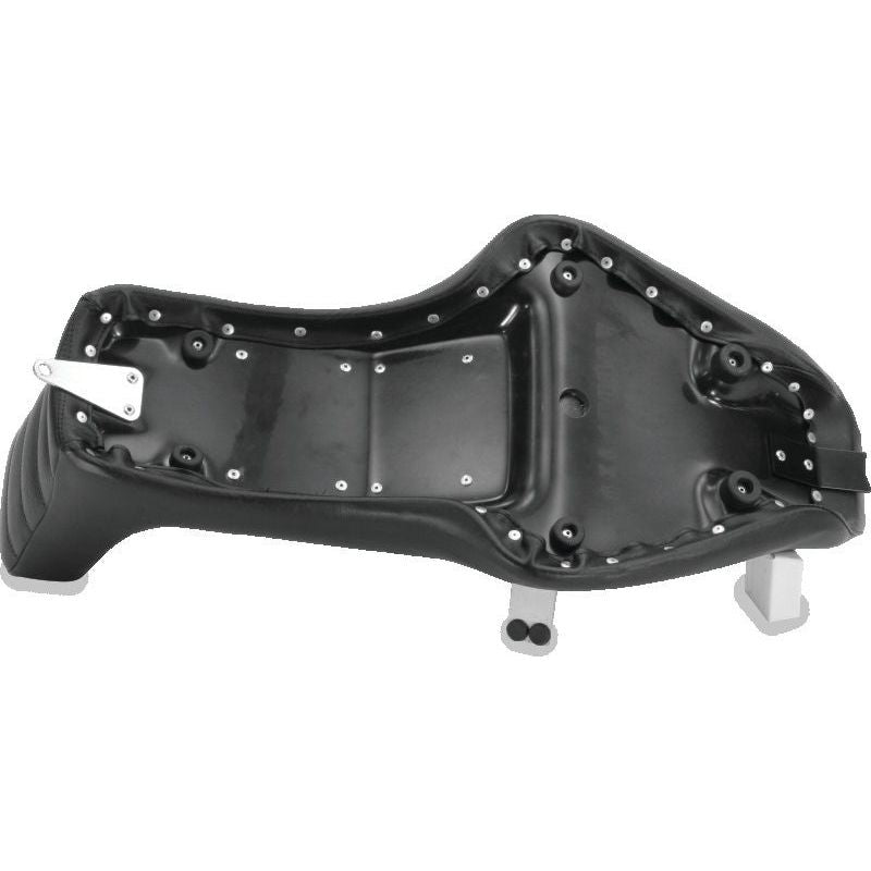 Mustang 08-21 HD Electra Glide,Rd Glide,Rd King,Str Glide Driver Backrest - Black w/ Grey Stitching