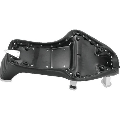 Mustang 08-21 HD Electra Glide,Rd Glide,Rd King,Str Glide Driver Backrest - Black w/ Grey Stitching