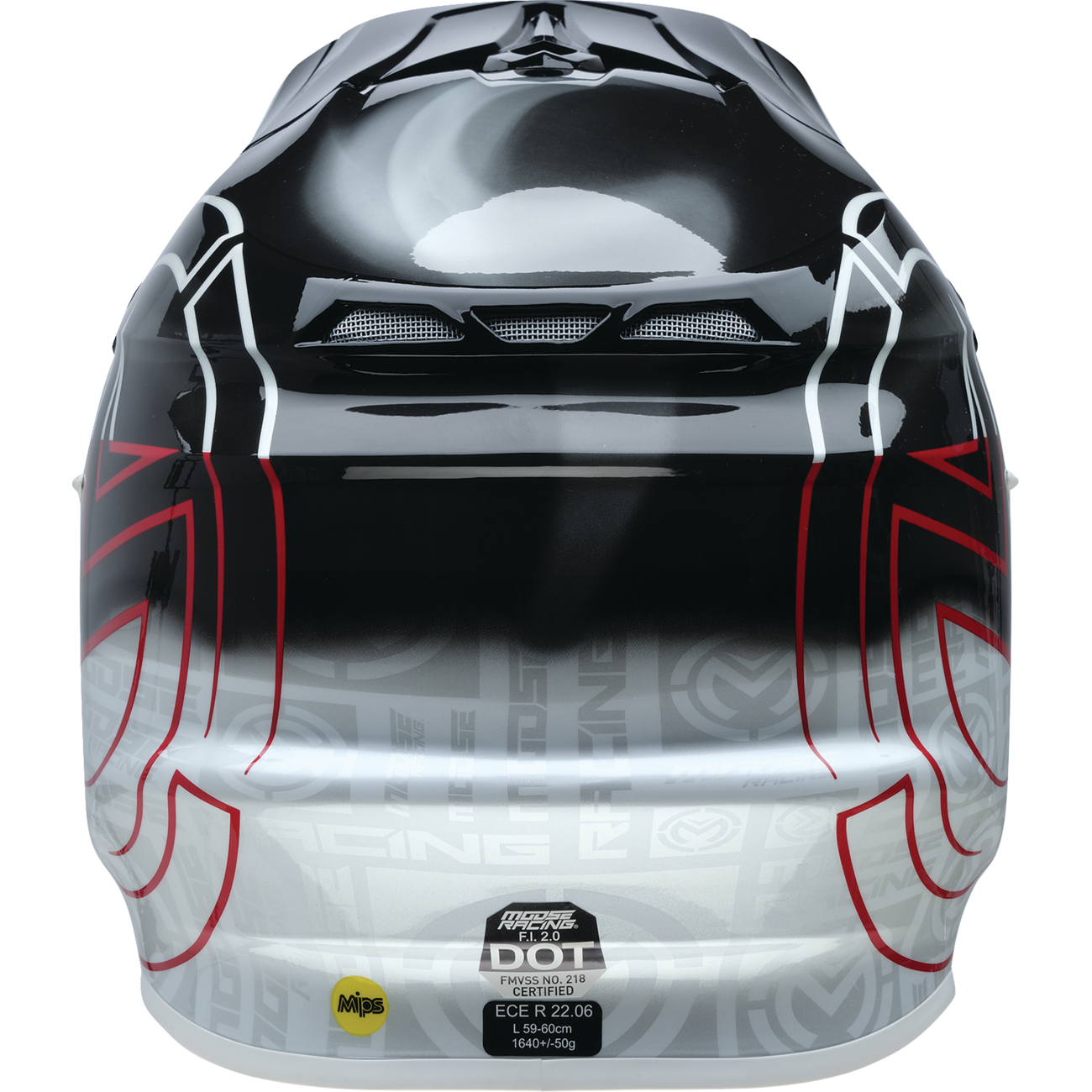 MOOSE OFFROAD F.I. 2.0 Helmet - Deceit - MIPS? - Black/White/Red - Small 0110-7990