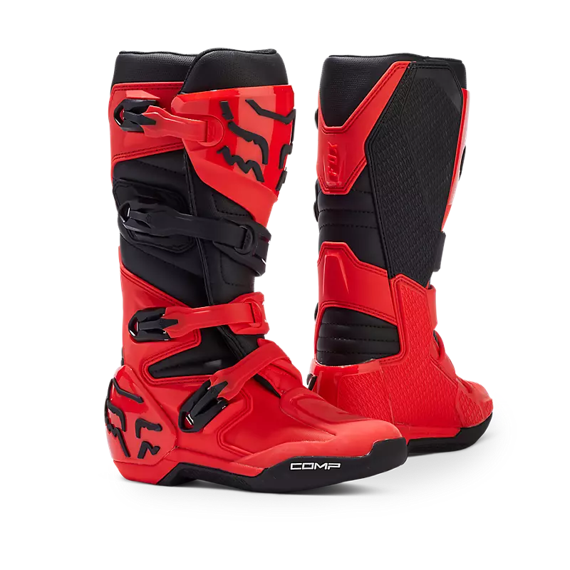 FOX RACING YTH COMP BOOT - FLO RED