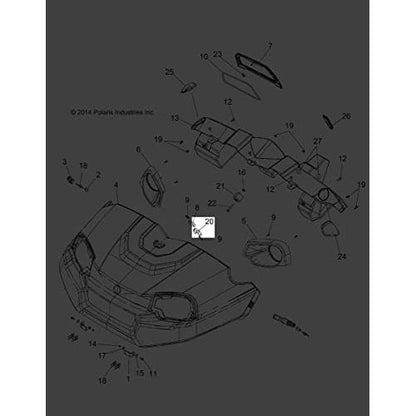 Polaris GEM Hood Mount Clip, Genuine OEM Part 7661976, Qty 1