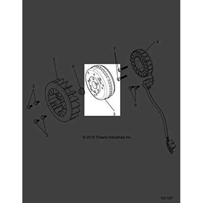 Polaris Ranger Magneto Flywheel, Genuine OEM Part 3050094, Qty 1