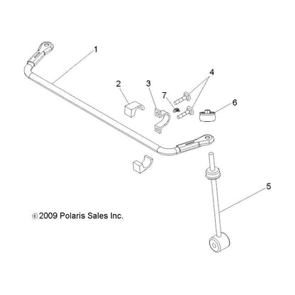 Polaris Ranger Stabilizer Bar, Medium Gloss Medium Gloss Black, Genuine OEM Part 1016615-067, Qty 1
