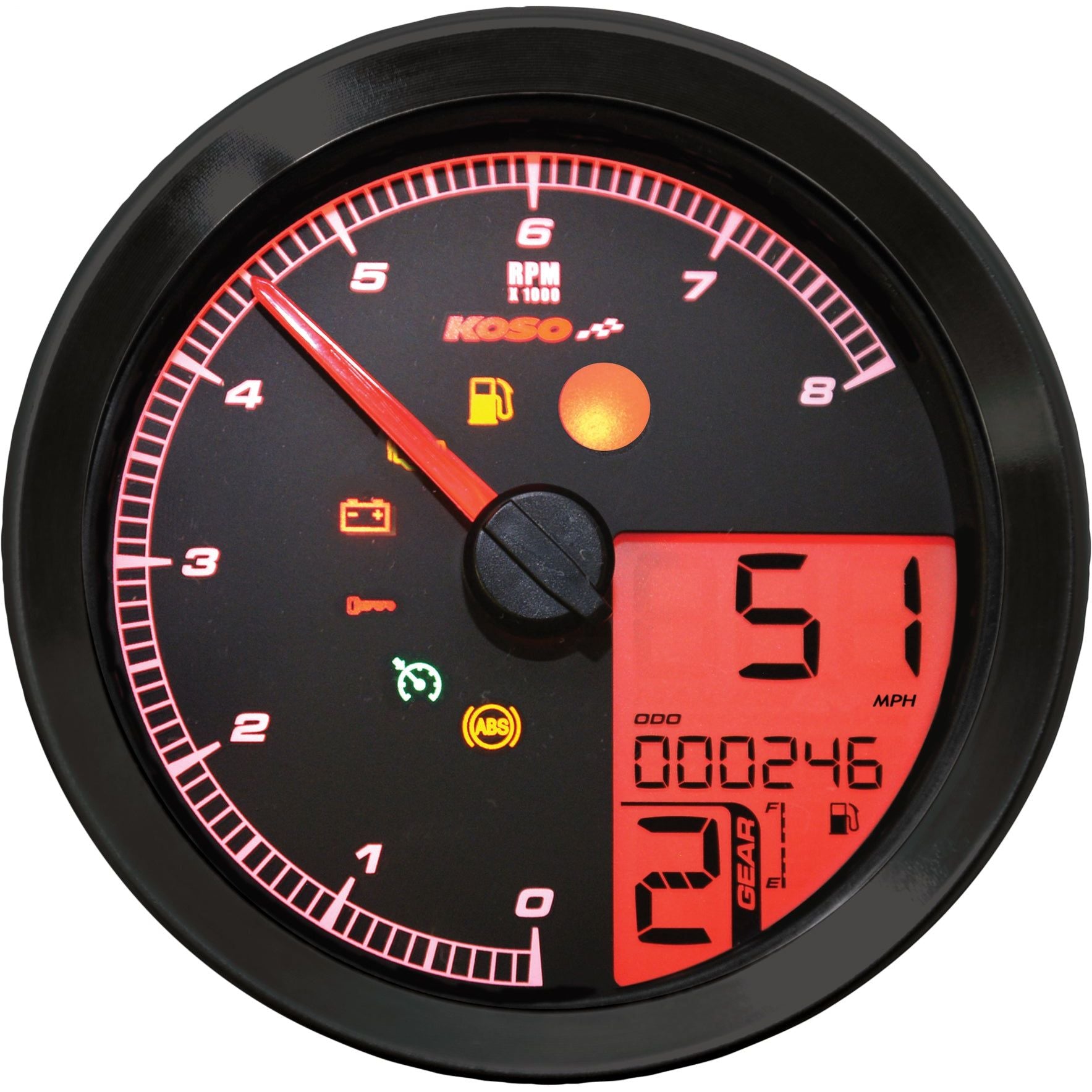 Speedo / Tach Blk Bezel Lcd Color Change Display