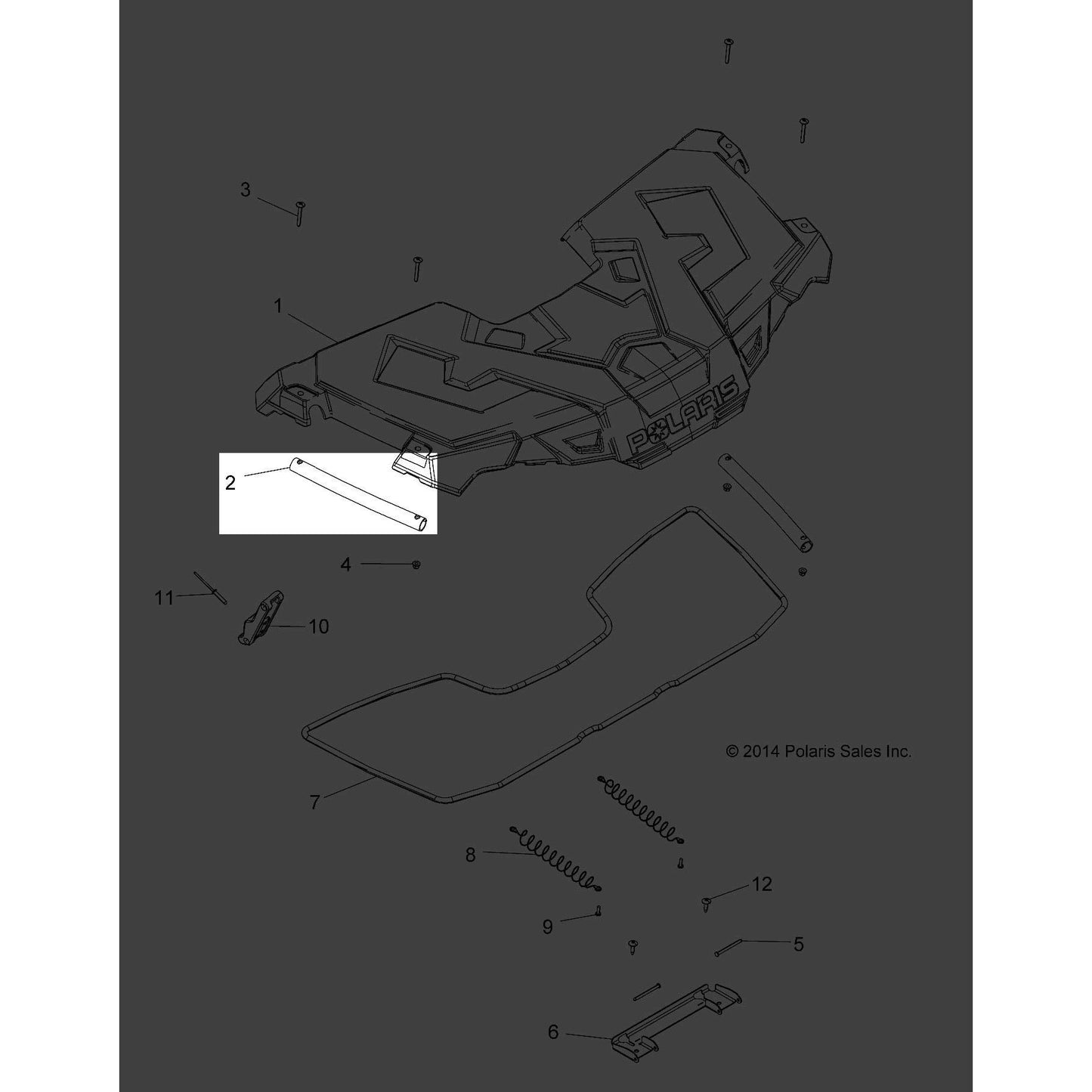 Polaris 2014-2020 Sportsman 570 Tube Support Rack Front M Blk 5338665-458 New Oem
