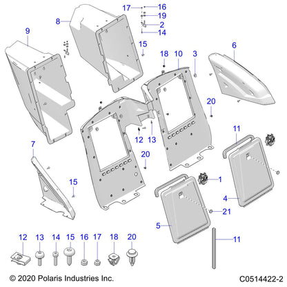 Polaris Slingshot Storage Door Seal, Genuine OEM Part 5521974, Qty 1