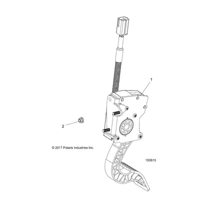 Polaris ATV ETC Pedal, ACE, Genuine OEM Part 4016489, Qty 1