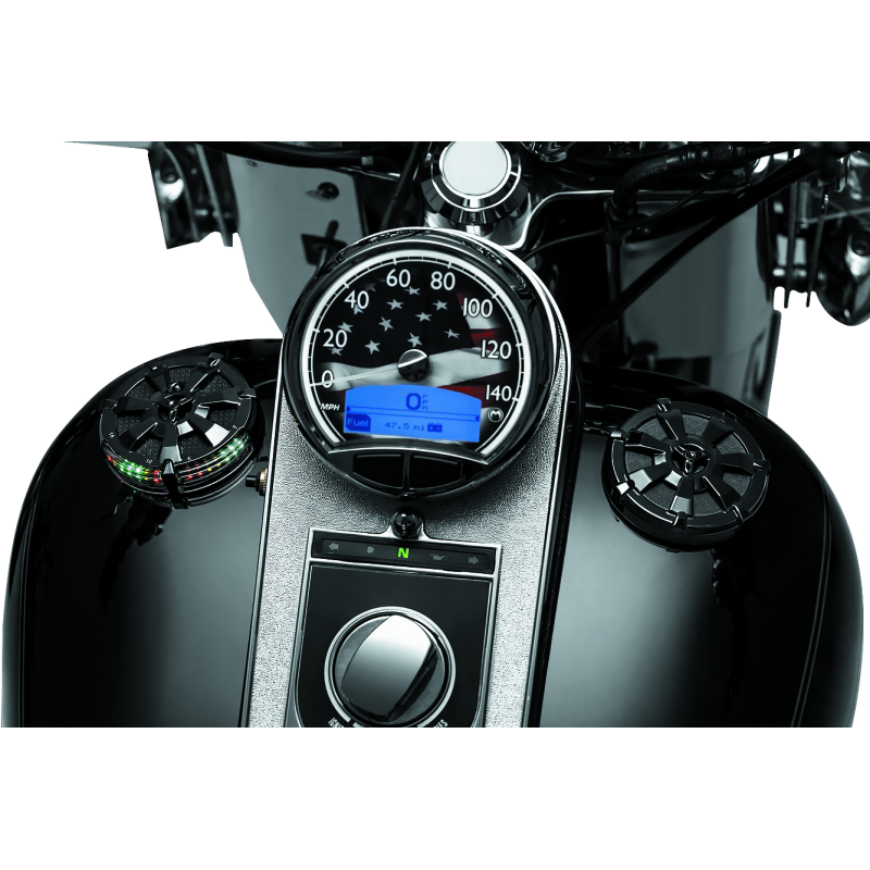 Kuryakyn Alley Cat Fuel & Battery Gauge Gloss Black