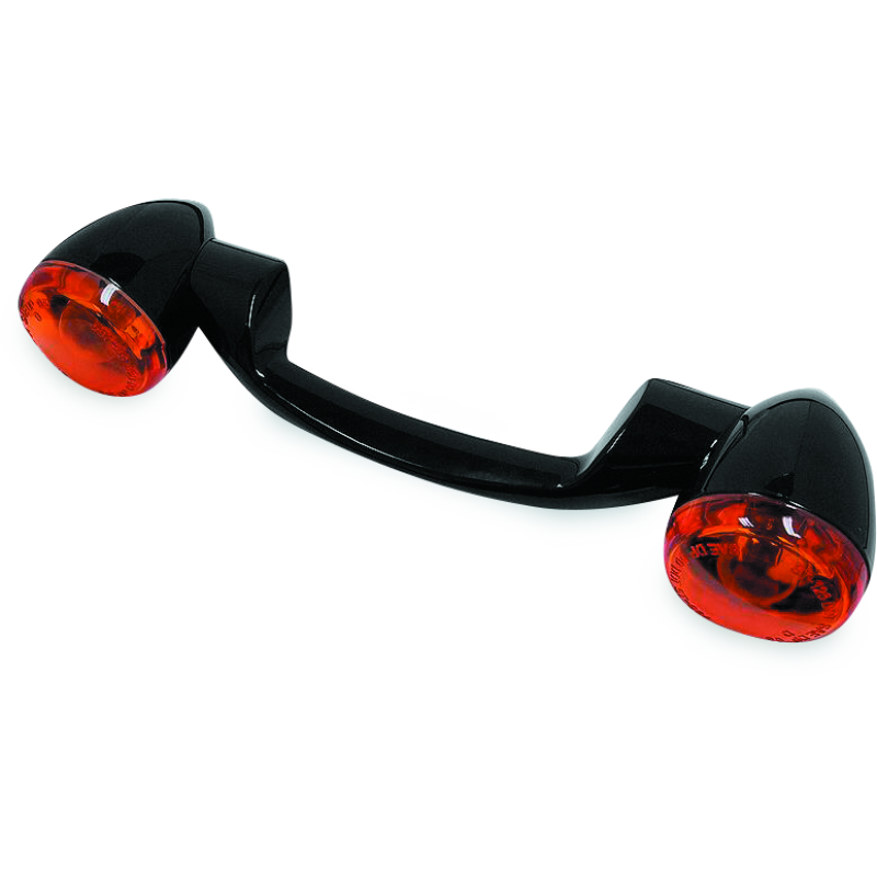 Bikers Choice 91-08 Touring 86-17 FLST Narrow Black Rear Turn Signal Bar Kit W/Amber Lens
