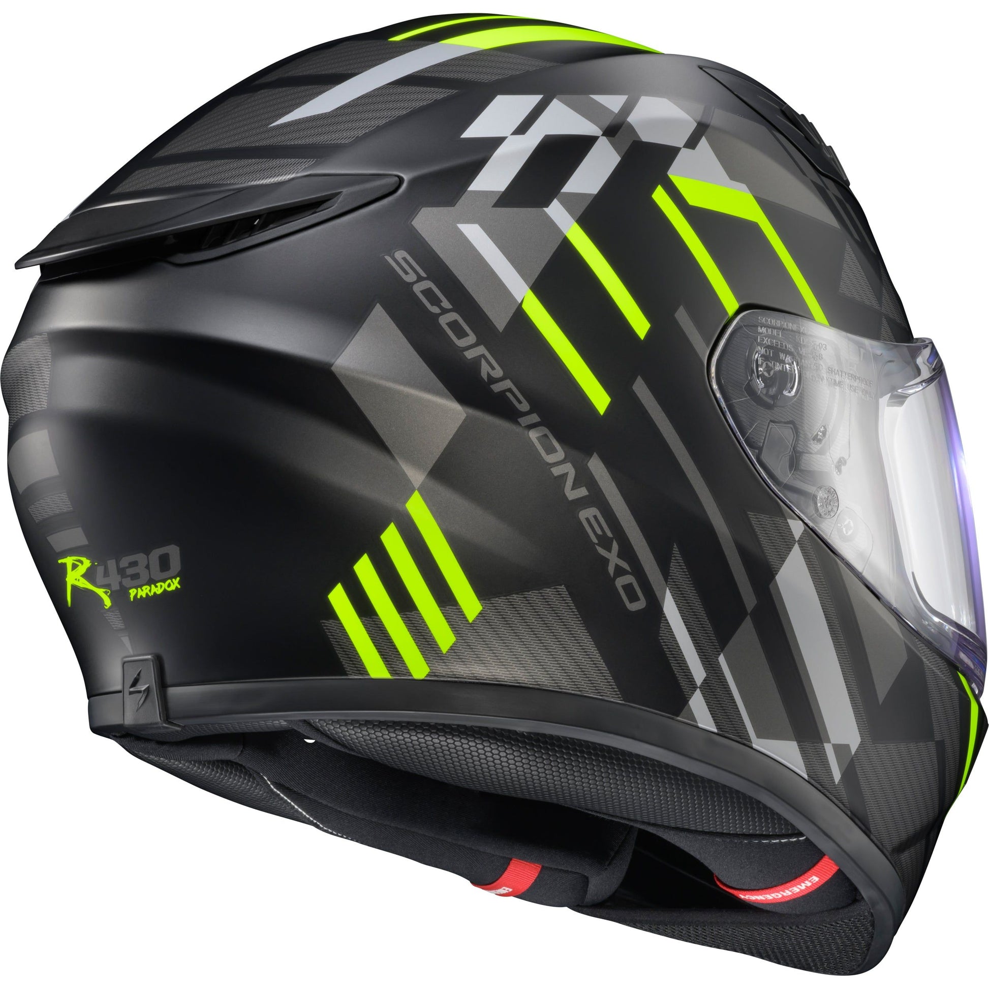 Exo R430 Full Face Helmet Paradox Hi Viz Sm