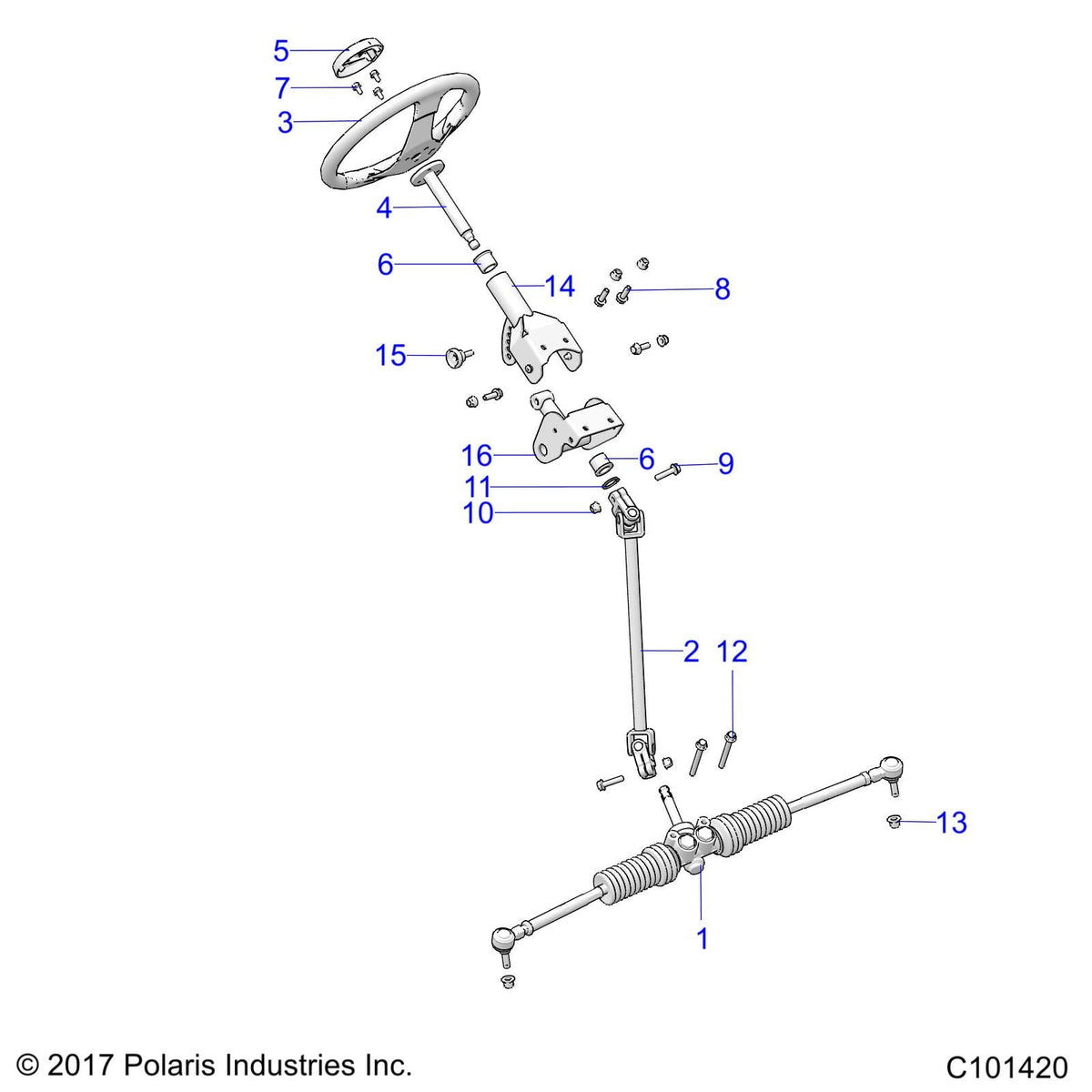 Polaris Ranger Steering Sector Assembly, Genuine OEM Part 1023578, Qty 1
