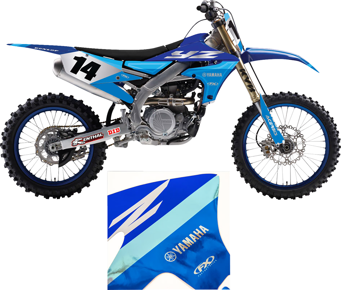 FACTORY EFFEX Candy Chrome Series Shroud/Airbox Graphics Kit - Yamaha - YZ '14-'18 27-03206