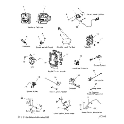 Indian Motorcycle Switch Cube, Right, Indian, Genuine OEM Part 4014450, Qty 1