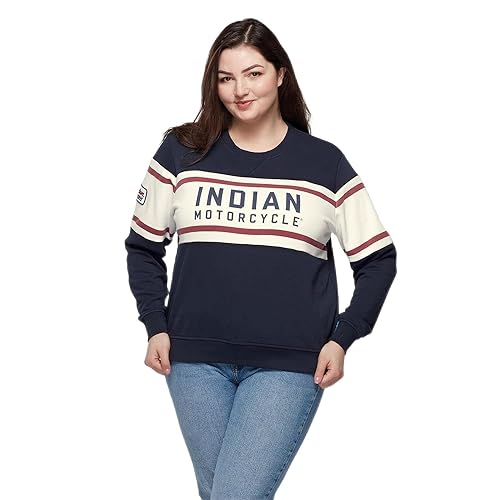 Indian Motorcycle Women�s Colorblock Sweatshirt, Navy - 3XL - 283343314