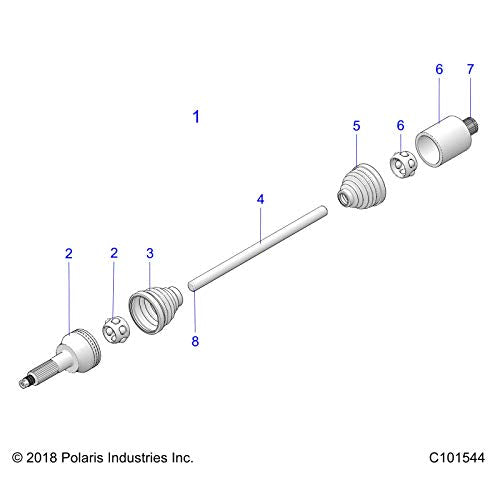 Polaris ATV Joint, Outer, Genuine OEM Part 3236094, Qty 1