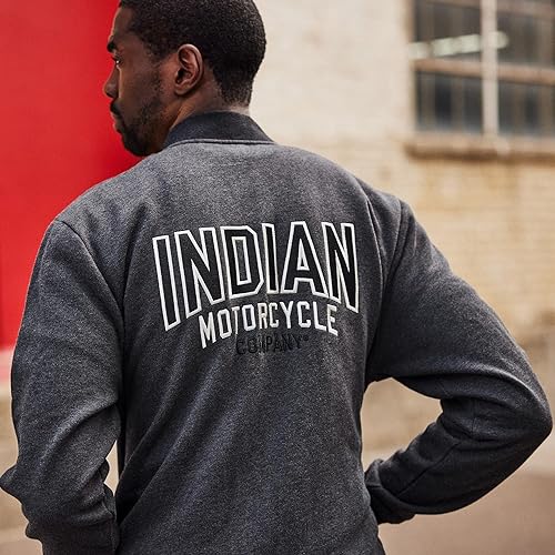 Indian Motorcycle Men's Colorblock Marl Zip Thru, Gray - S - 283341202