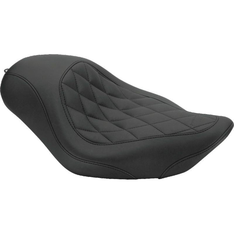 Mustang 04-21 Harley Sportster Wide Tripper Solo Seat Diamond Stitch - Black