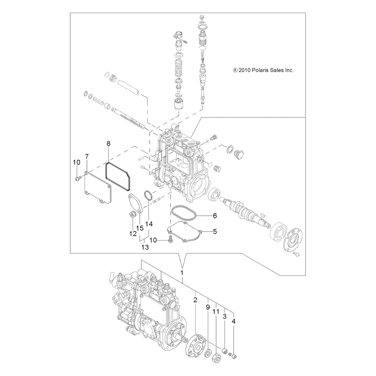 Polaris Ranger Injection Pump Assembly, Genuine OEM Part 3070143, Qty 1
