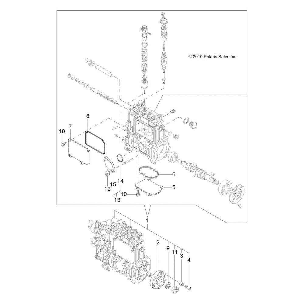 Polaris Ranger Injection Pump Assembly, Genuine OEM Part 3070143, Qty 1