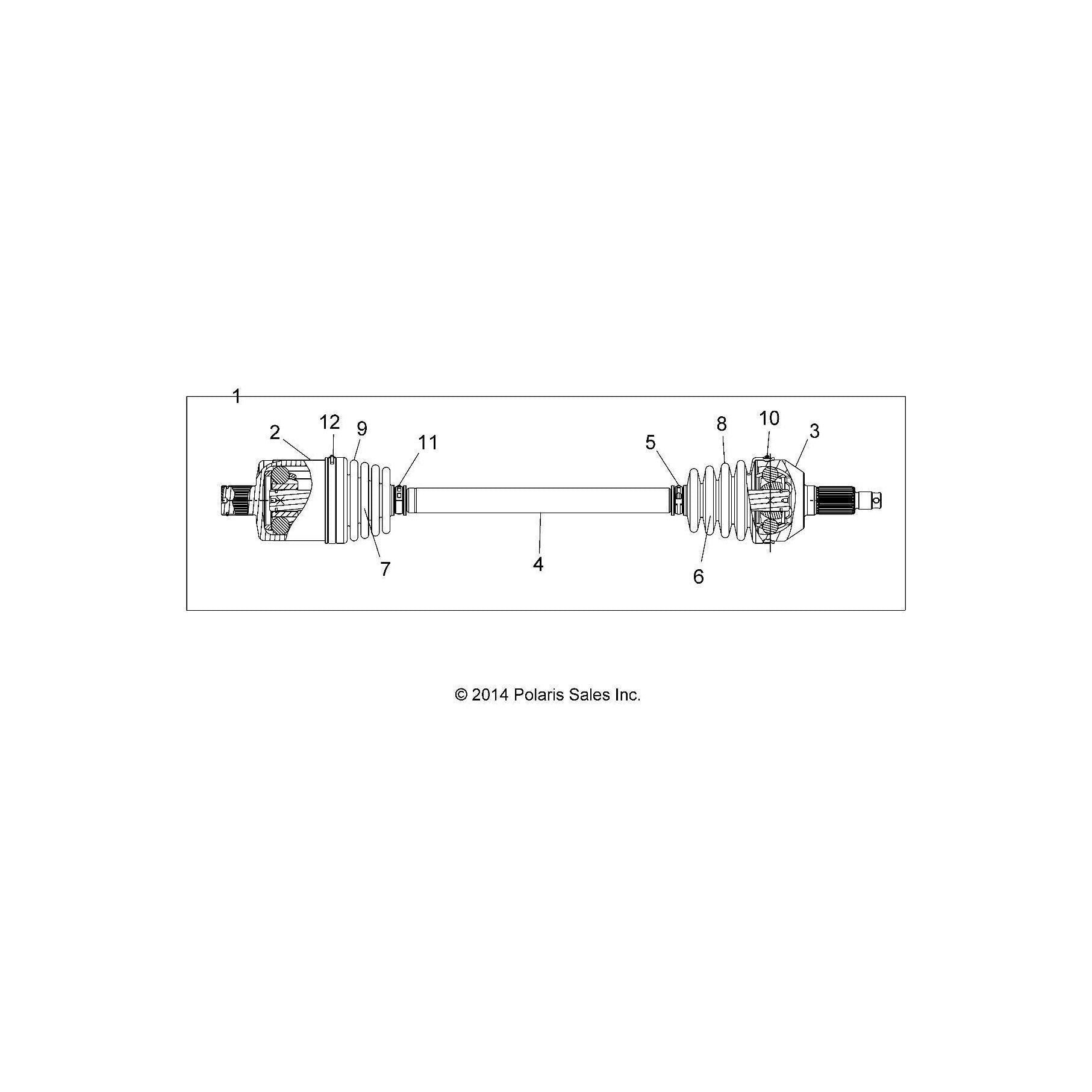 Polaris RZR Shaft, Genuine OEM Part 1333328, Qty 1