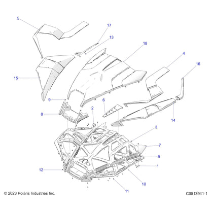 Polaris Slingshot Accent Panel, Right, Genuine OEM Part 5439643, Qty 1