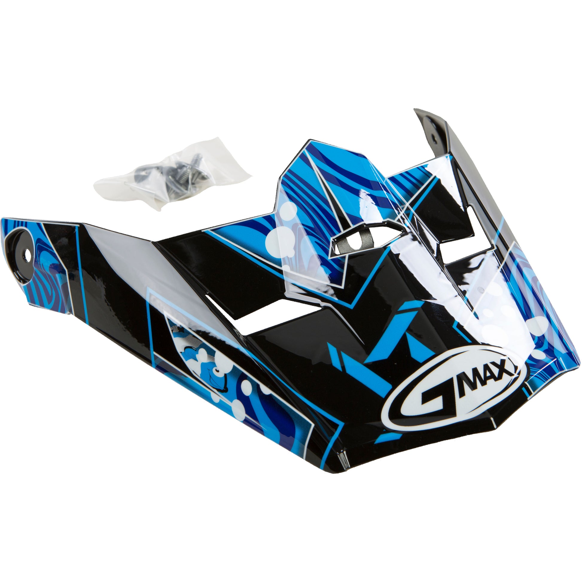 Visor W/Screws Hooper Mx 46y Black/Blue Ys Yl