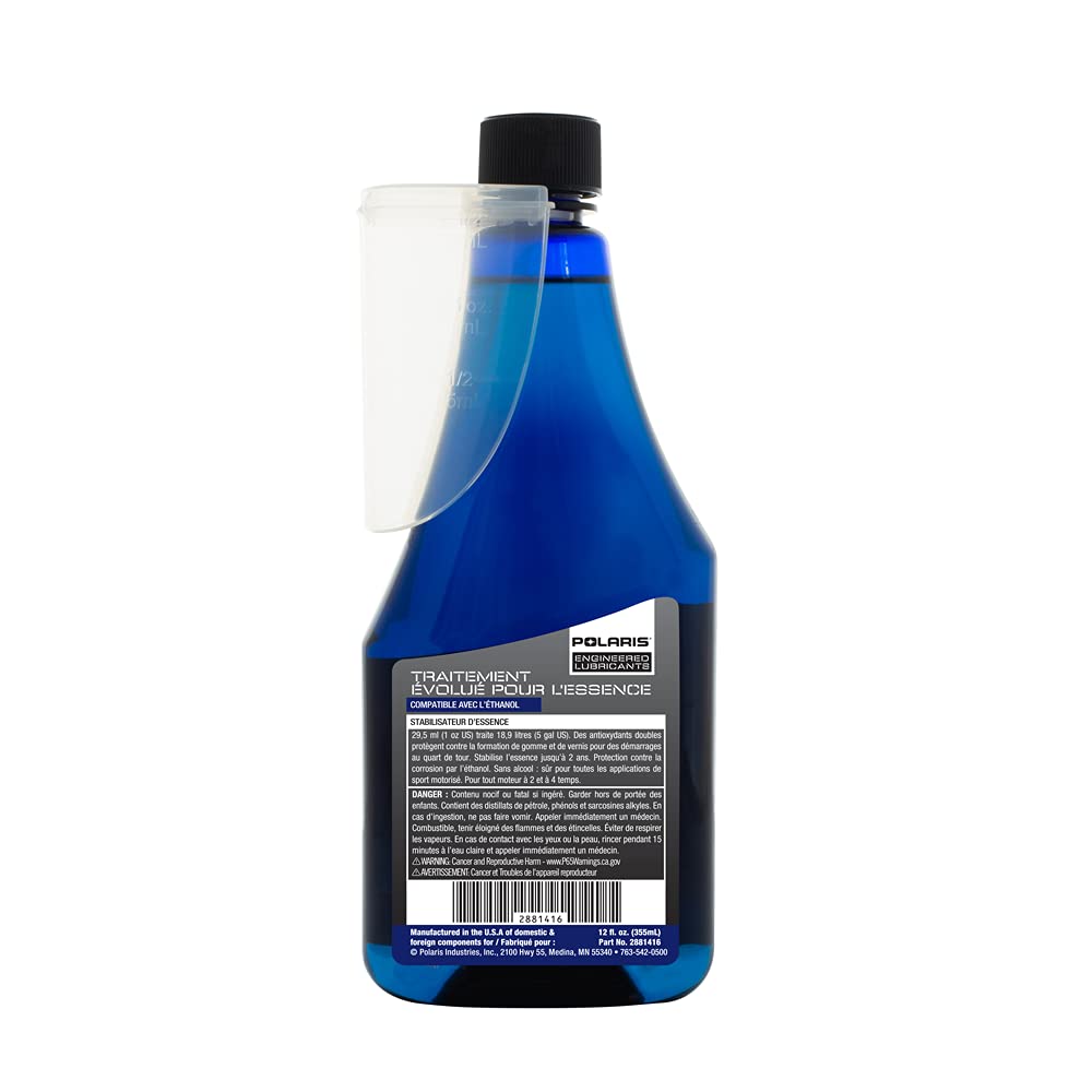 
                      
                        Polaris Advanced Fuel Treatment for RANGER XP 1000, 570, GENERAL 1000, XP 4 1000, Voyageur 146, TITAN Adventure 155, 120 INDY Models and More, for 2 and 4 Cycle Engines, 12 Oz Bottle, Qty 1-2881416
                      
                    