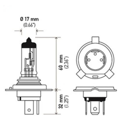 Hella H4 12V 130/90W Halogen Headlight Bulb - Universal