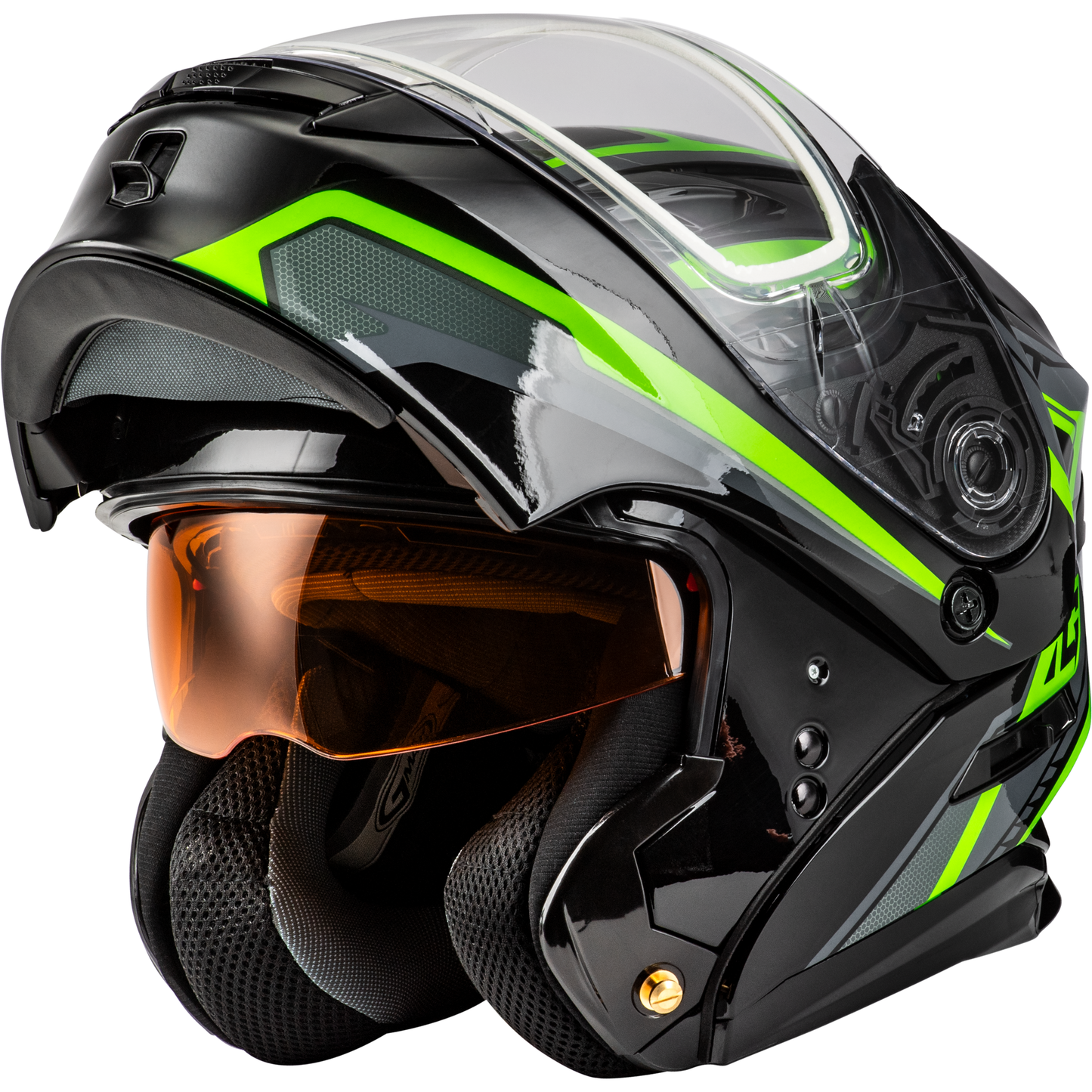 Md 01s Transistor Snow Helmet Black/Grey/Green Xl