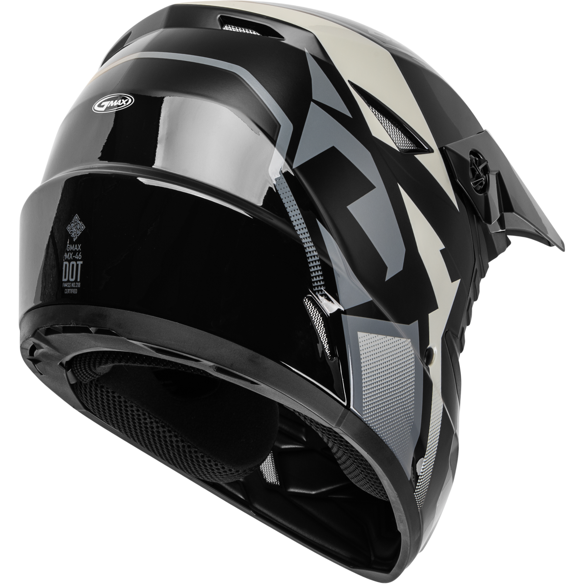 Mx 46 Compound Helmet Black/Grey/White Xl
