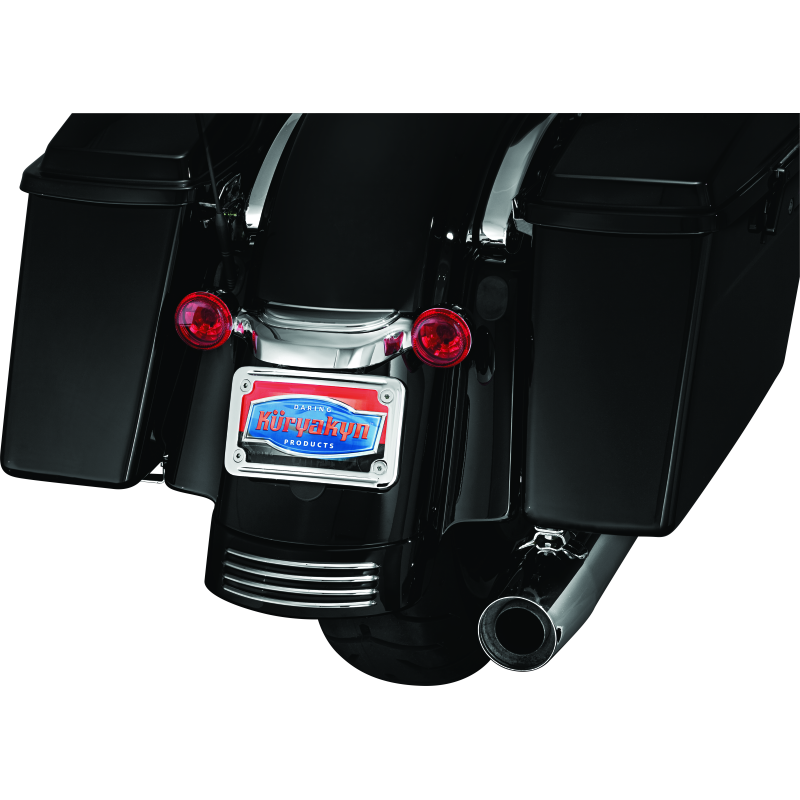 Kuryakyn Curved License Plate Mount Chrome