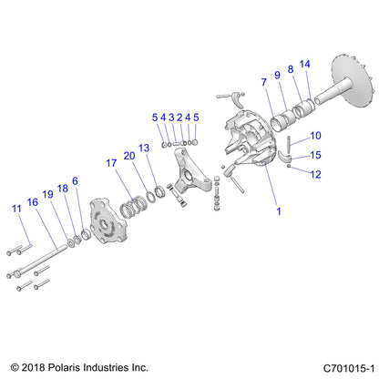 Polaris RZR Basic Engine Braking System (EBS) Drive Clutch Assembly, Genuine OEM Part 1323283, Qty 1