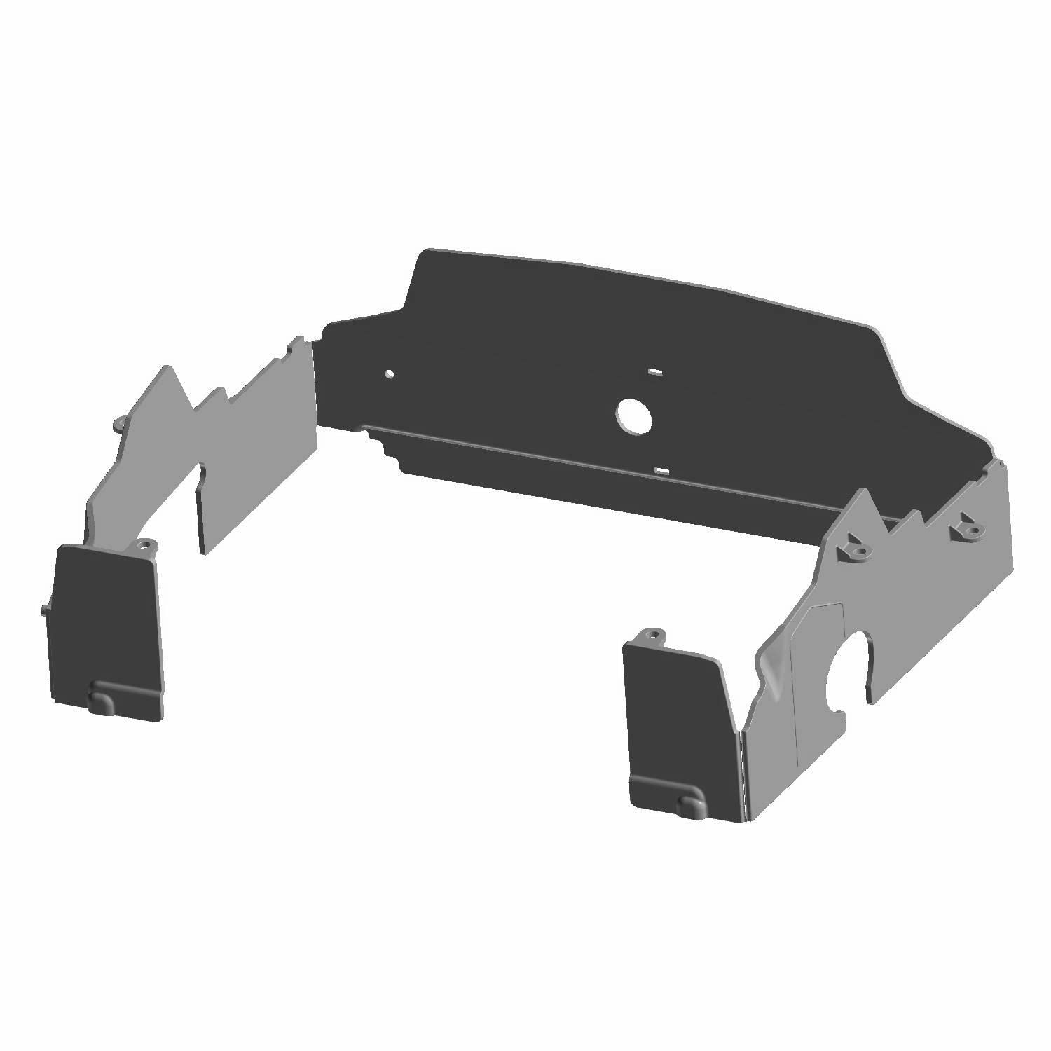 Polaris RZR Radiator Shroud, Front, Gloss Black, Genuine OEM Part 5439871-070, Qty 1