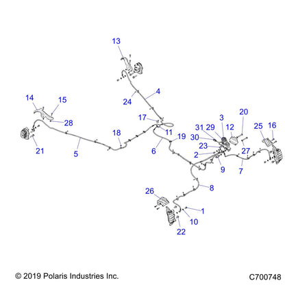 Polaris RZR Brake Line, 150 Degrees, Genuine OEM Part 1913310, Qty 1
