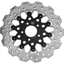 Twin Power 08-Up FLH FLT Rear 11.8 Scalloped Floating Rotor Black Mesh