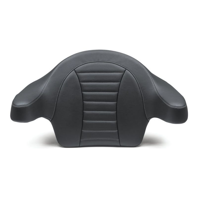 Mustang 14-21 HD FL Touring Extended Arm Wrap-Around Backrest Deluxe - Black w/Grey Stitching