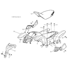 Polaris ATV Seat, Gloss Black, Outlaw 50, Genuine OEM Part 0454880-070, Qty 1