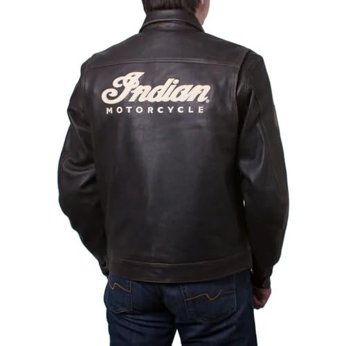 
                      
                        Indian Motorcycle Men's Leather Classic Riding Jacket with Removable Lining, Dark Brown - L - 286082806
                      
                    