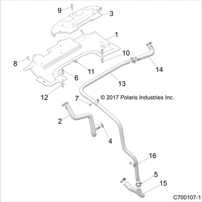 Polaris RZR PANEL-ACCESS,ENGINE,BLK, Genuine OEM Part 5453920-070, Qty 1