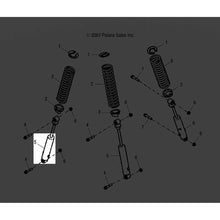 Polaris ATV Shock, Front, Medium Gloss Black, Phoenix, Genuine OEM Part 0453788-067, Qty 1