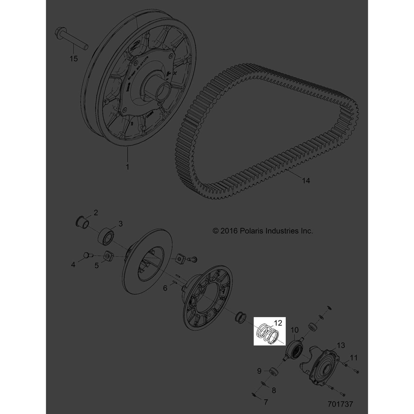 Polaris RZR Compression Spring, Genuine OEM Part 7044709, Qty 1